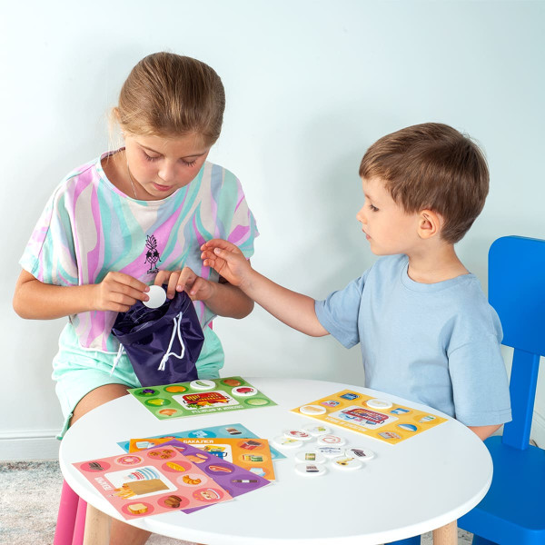 Лото Baby Toys с деревянными фишками "В магазин за продуктами" 6 карточек, 48 фишек, 3+ KOR-05029