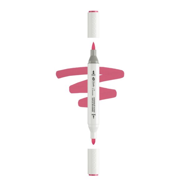 Маркер акриловый двусторонний СОНЕТ перо кисть/пуля 1 шт R317 красный тёмный NP-273-R317