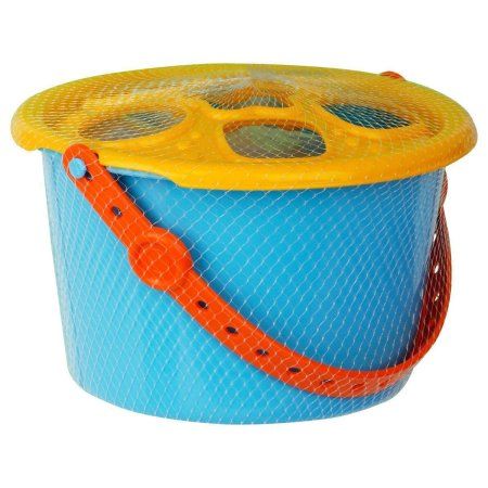 Набор для песка ТРИ СОВЫ сортер-ведро "Забавные мордашки" 14 предметов (ведро, крышка, 12 формочек) RE-ИНС_004