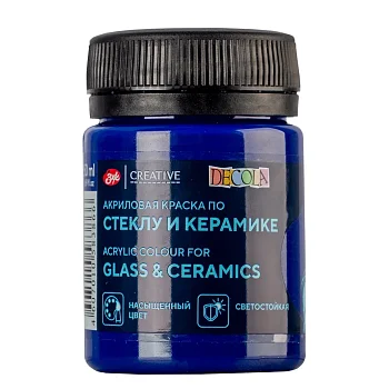 Краска акриловая по стеклу/керамике DECOLA банка 50 мл, 517 Синяя темная NP-4028517