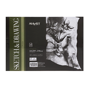 Альбом для скетчинга и рисования MayArt 225 г/м2 A4 297 x 210 мм 20 л, склейка MA00327