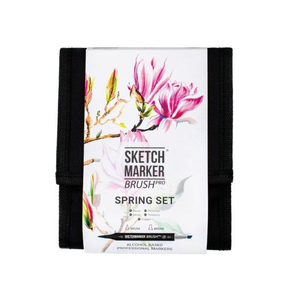 Набор маркеров SKETCHMARKER Brush Spring Set 12 шт Весна + сумка органайзер MPSMB-12SPRNG