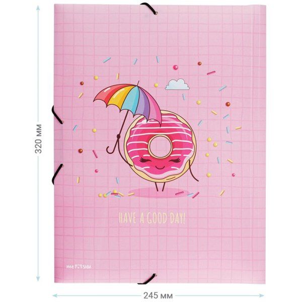 Папка на резинке А4 MESHU "Donuts life" 500 мкм RE-MS_39560