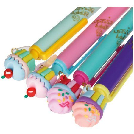 Ручка шариковая автоматическая MESHU "Sweets" синяя, 0.5 мм, грип, корпус ассорти RE-MS_60980