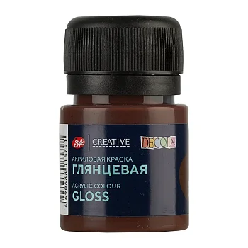 Краска акриловая DECOLA глянцевая, банка 20 мл, 419 Коричневая NP-2926419