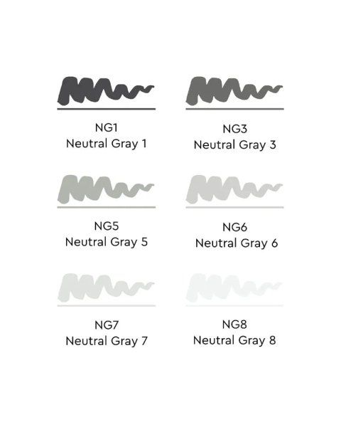 Набор маркеров SKETCHMARKER Brush Neutral Grey 6 шт MPSMB-6NTGR