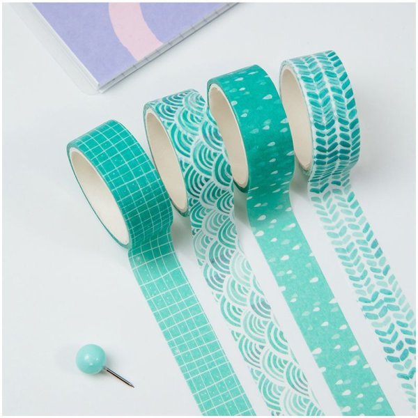 Набор клейких декоративных лент MESHU "Azure" 4 шт RE-MS_36911