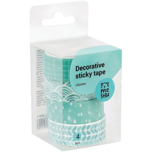 Набор клейких декоративных лент MESHU "Azure" 4 шт RE-MS_36911