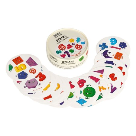 Игра настольная ТРИ СОВЫ "Дублик. Цифры и фигуры" 30 карточек, картонная коробка RE-НИ_49425