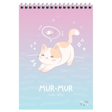 Блокнот А5 60л. MESHU "Cute kitty" на гребне, пластиковая обложка RE-MS_55025