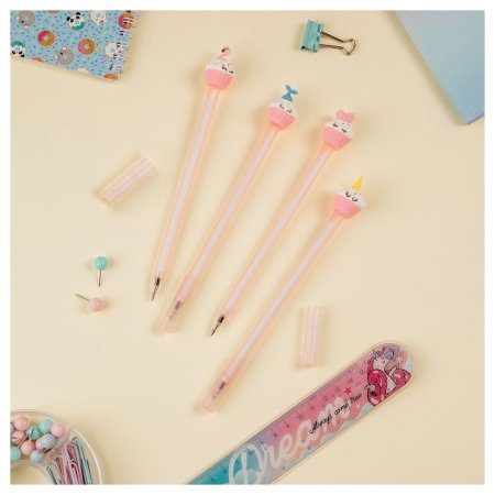 Ручка шариковая MESHU "Small Princess Cake" синяя, 0.7 мм, корпус ассорти, с топпером RE-MS_02637