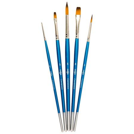 Набор кистей ГАММА "Классические" 5 шт синтетика круглые №1, 3, 5, плоские №5, 8 RE-280618.09.06