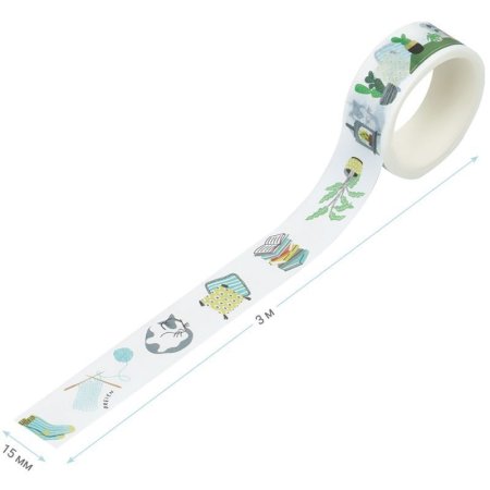 Клейкая лента декоративная MESHU "Cozy", 1,5см*3м RE-MS_36865