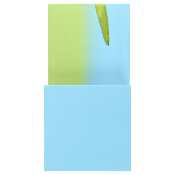 Коробка складная подарочная MESHU "Duotone. Blue-Green gradient", (15*15*15см), с лентой RE-MS_54172
