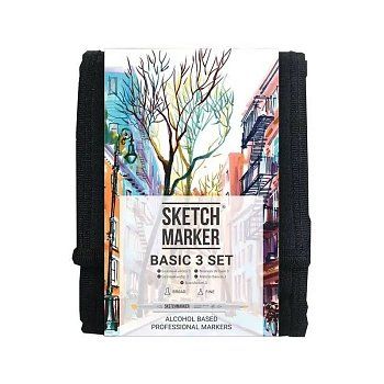 Набор маркеров SKETCHMARKER Basic 3 12 шт базовые оттенки + сумка органайзер MP12bas3