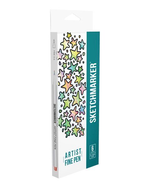 Набор капиллярных ручек SKETCHMARKER Artist fine pen Fluorescent 6 цв MPAFP-6FL