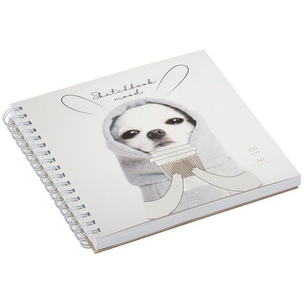 Скетчбук 60л. 150 x 150 мм MESHU "Puppy" 120 г/м2, на гребне RE-MS_44868