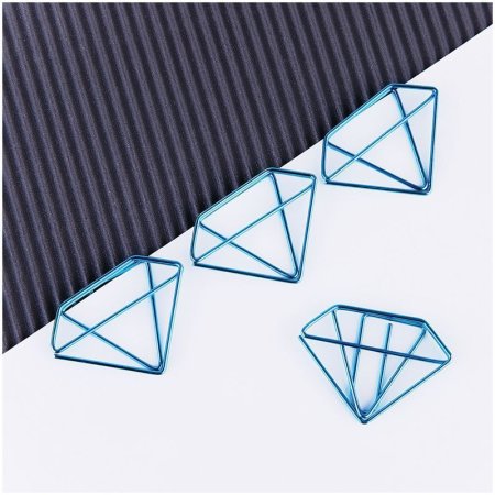 Скрепки фигурные 25 мм MESHU "Diamonds" 6 шт пакет с европодвесом RE-MS_41589