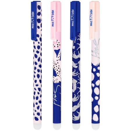 Ручка гелевая стираемая MESHU "Bright&Soft" синяя, 0.5 мм, корпус ассорти, софт-тач RE-MS_53882