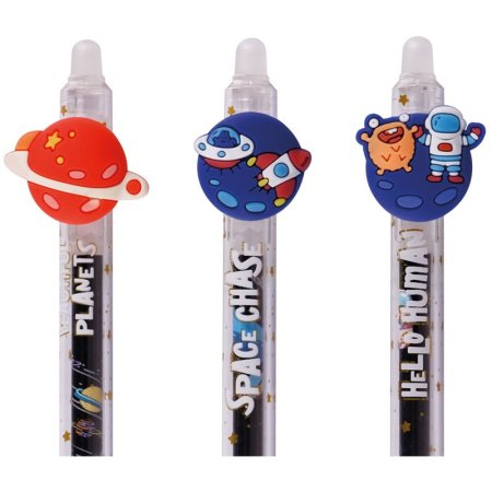 Ручка гелевая стираемая автоматическая MESHU "Space Chase" синяя, 0.5 мм, корпус ассорти RE-MS_61017