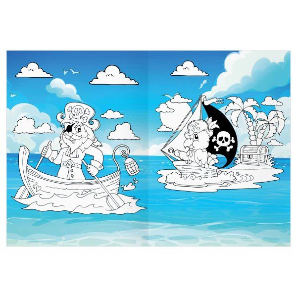 Раскраска с цв. фоном А4 ТРИ СОВЫ "Остров сокровищ" 16 стр. RE-PцА4_57754