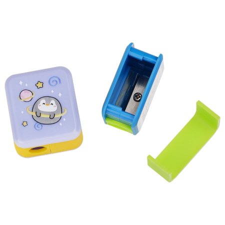 Точилка пластиковая MESHU "Bubble friends" 1 отверстие, ассорти RE-MS_52292