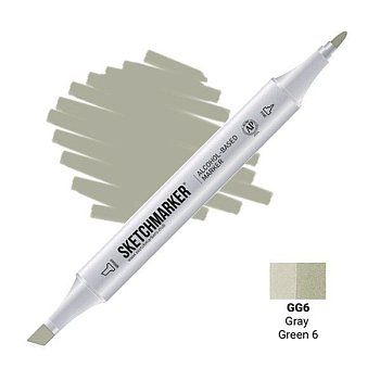 Маркер SKETCHMARKER двухсторонний на спирт.основе GG6 Серо зеленый 6 MPSM-GG6