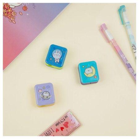 Точилка пластиковая MESHU "Bubble friends" 1 отверстие, ассорти RE-MS_52292