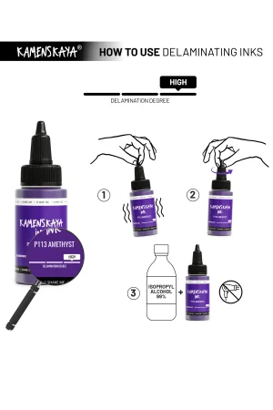 Чернила спиртовые (алкогольные) Kamenskaya Ink расслаивающиеся 40 мл P-113 Аметист K-00-00000496
