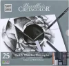 Набор для рисунков и эскизов CRETACOLOR Black&White Box 25 предметов, мет.пенал CR40026