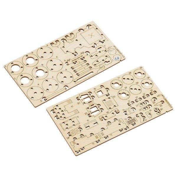 Конструктор деревянный ТРИ СОВЫ "Каток" 8.5 x 4.2 x 4.5 см, 52 детали, пакет с еврослотом RE-ДКНС009