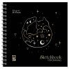 Скетчбук 60л. 150 x 150 мм MESHU "Black Cat" 120 г/м2, на гребне, отд. фольгой, soft-touch RE-MS_53037