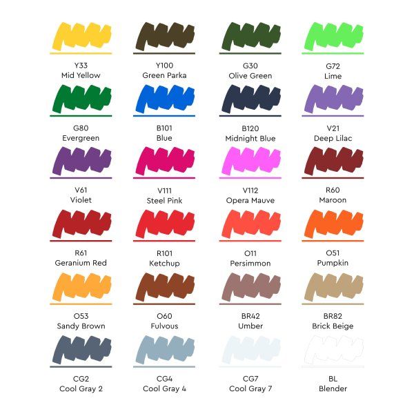 Набор маркеров SKETCHMARKER Basic 4 24 шт базовые оттенки + сумка органайзер MP24bas4