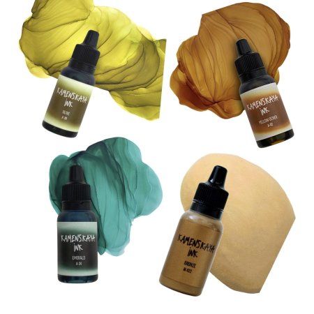 Набор для рисования спиртовыми (алкогольными) чернилами Kamenskaya Ink №5, 4 x 15 мл K-00-00000574
