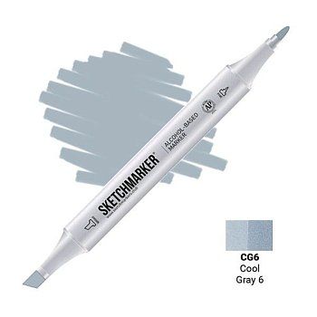 Маркер SKETCHMARKER двухсторонний на спирт.основе CG6 Прохладный серый 6 MPSM-CG6