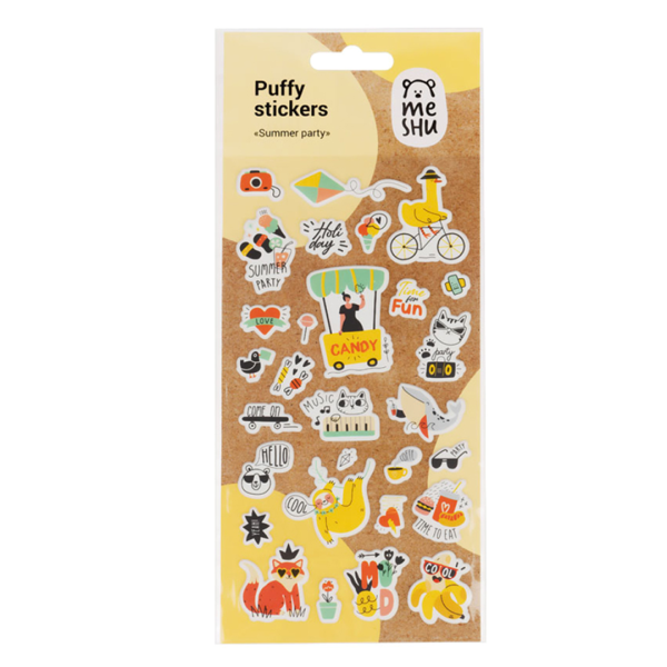 Наклейки объемные MESHU "Summer party", 10*24см, 29 наклеек, инд. уп., европодвес RE-MS_37566
