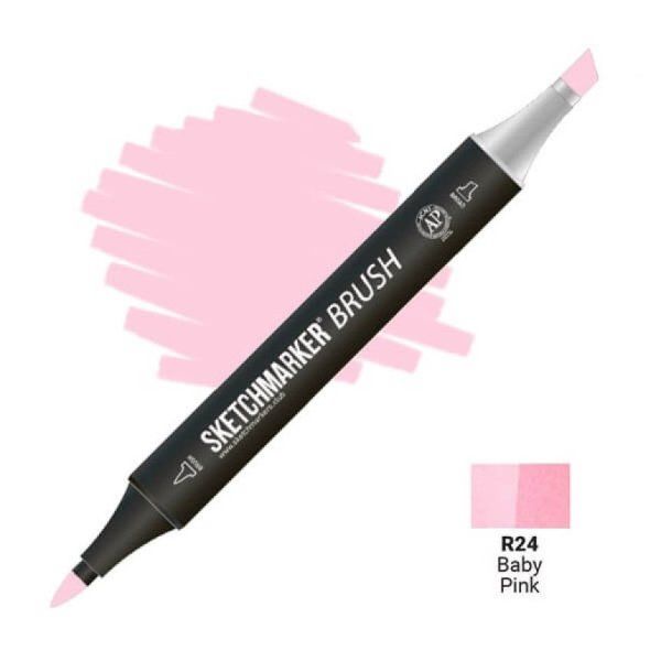 Маркер SKETCHMARKER Brush двухсторонний на спирт.основе R24 Детский розовый MPSMB-R24