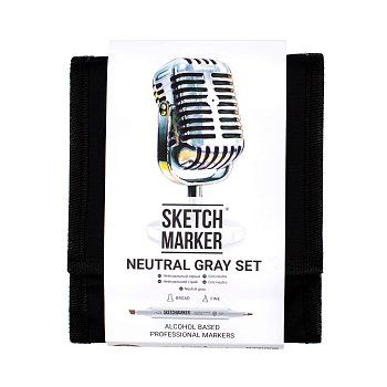 Набор маркеров SKETCHMARKER Neutral Gray 12 шт + сумка органайзер MPSM-12NTGR