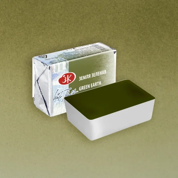 Акварель БЕЛЫЕ НОЧИ кювета 2.5 мл, 730 Земля зеленая NP-1911730