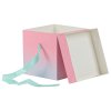 Коробка складная подарочная MESHU "Duotone. Mint-Pink gradient", (15*15*15см), с лентой RE-MS_54170