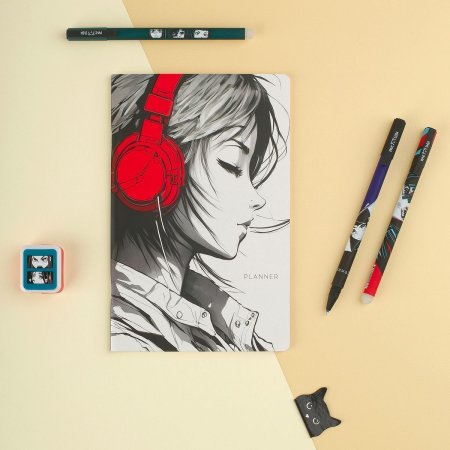 Планер недатированный 32л. 135 x 210 мм MESHU "Black and white" на скобе, мат.лам, выб.лак RE-MS_53285