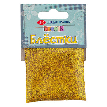 Блестки декоративные DECOLA размер 0.1 мм, 20 г, золото NP-W041-205-0,1