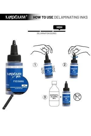 Чернила спиртовые (алкогольные) Kamenskaya Ink расслаивающиеся 30 мл P-103 Байкал K-30-P-103