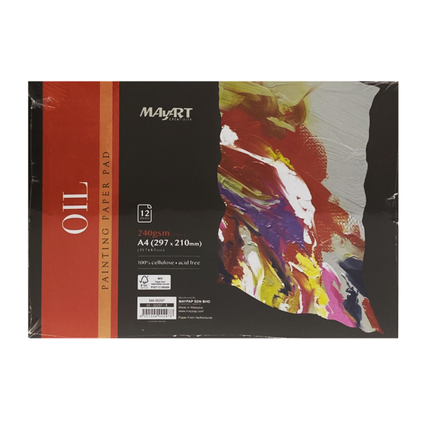 Альбом для масла MayArt 240 г/м2 A4 297 x 210 мм 12 л, 100% целлюлоза, склейка MA00297