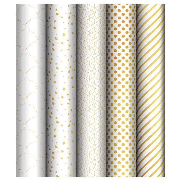 Упаковочная бумага глянцевая MESHU "Pattern on white" 1л. 70 x 100 см 80 г/м2 ассорти RE-MS_53492