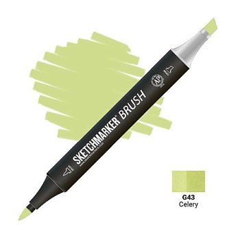 Маркер SKETCHMARKER Brush двухсторонний на спирт.основе G43 Сельдерей MPSMB-G43