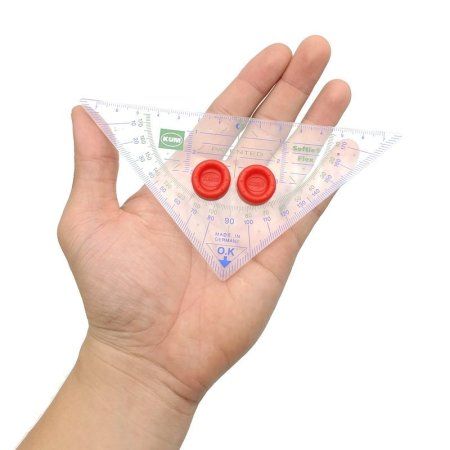 Треугольник-транспортир 16 см KUM 262 Stop & Go, прозрачная, с фиксацией положения KUM-2270319