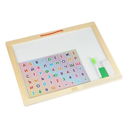 Доска двусторонняя ТРИ СОВЫ меловая/магнитно-маркерная А3 настенная (в комплекте маркер, мелки, губка, набор магнитов) RE-MMD_49198