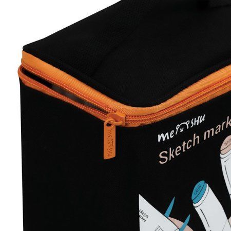 Набор двусторонних маркеров для скетчинга MESHU 48 цв основные цвета, чехол на молнии RE-MS_53424