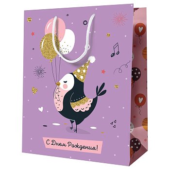 Пакет подарочный 11*14*6,5см MESHU "С Днем рождения", ламинированный RE-MS_52093